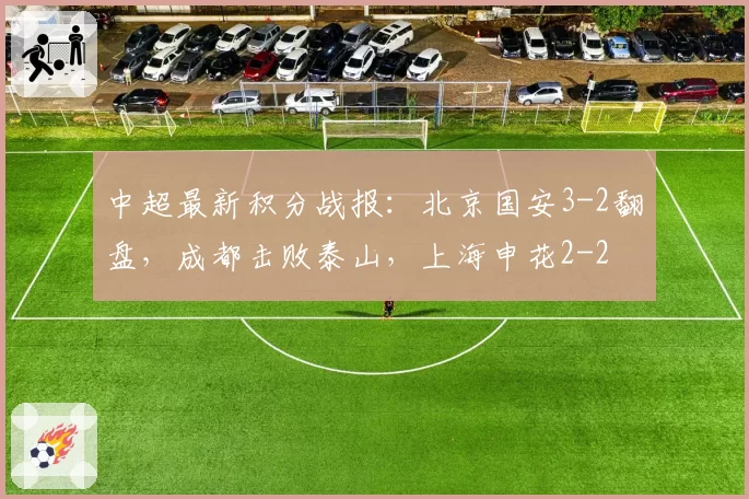 中超最新积分战报：北京国安3-2翻盘，成都击败泰山，上海申花2-2